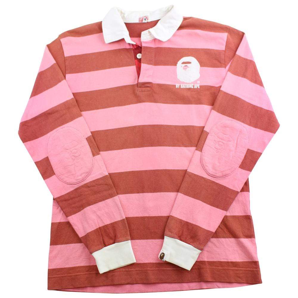 bape pink stripe rugby ls - SaruGeneral