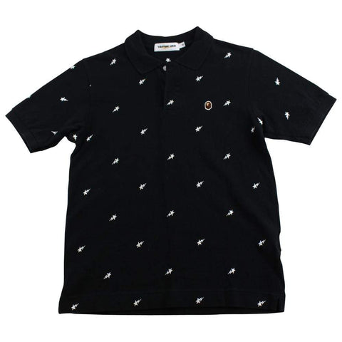 polo bape bapesta allover noir