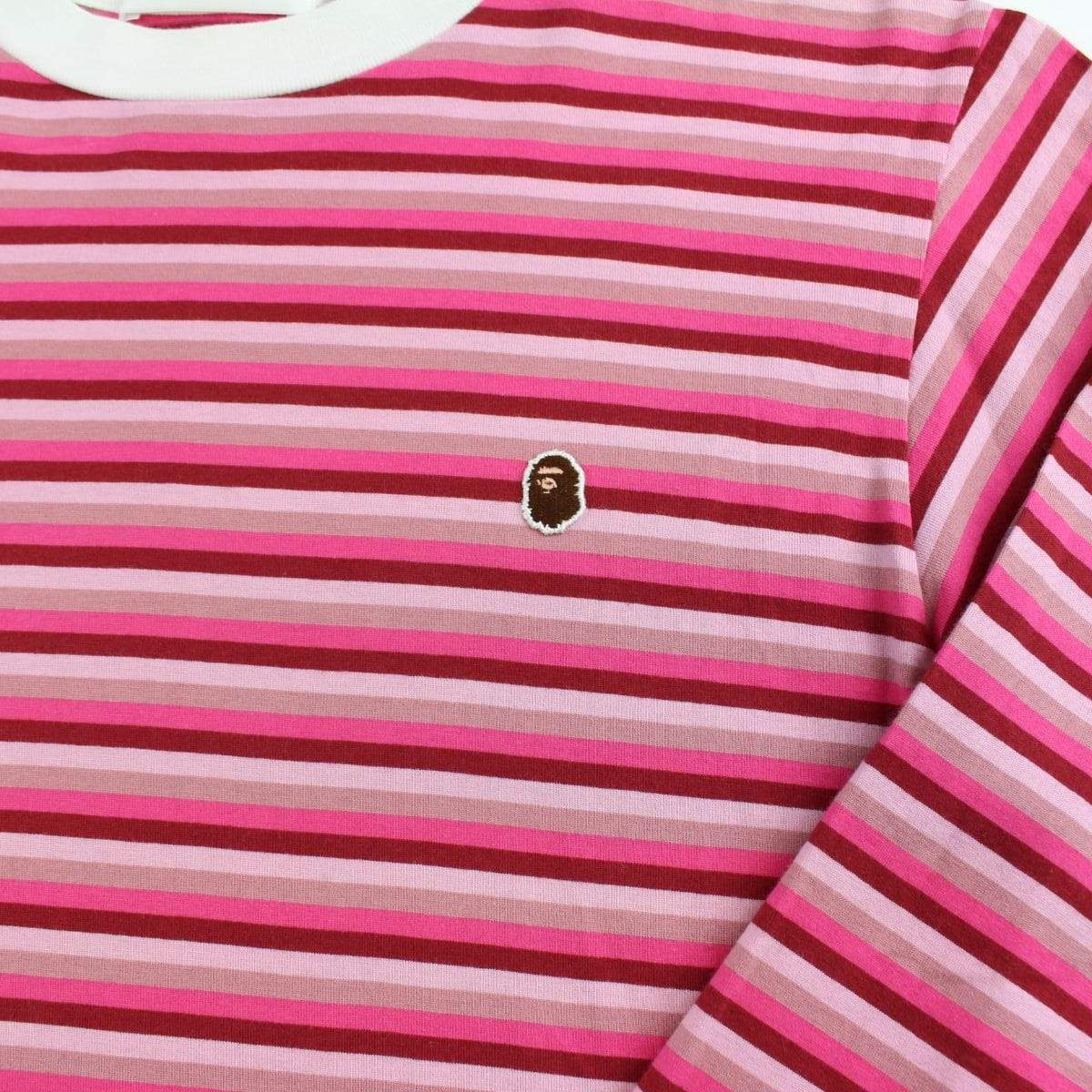 bape point head stripe ls pink - SaruGeneral