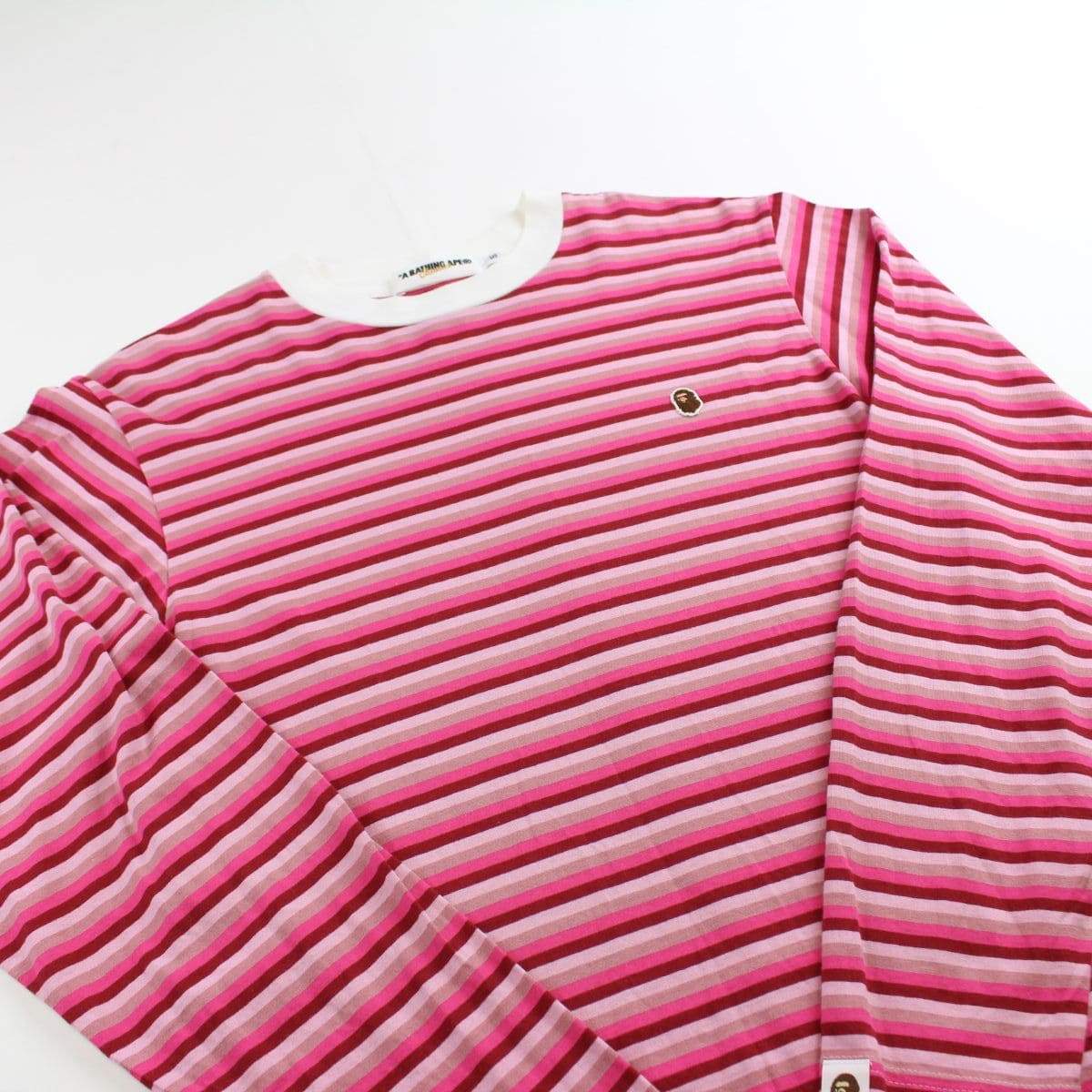 bape point head stripe ls pink - SaruGeneral