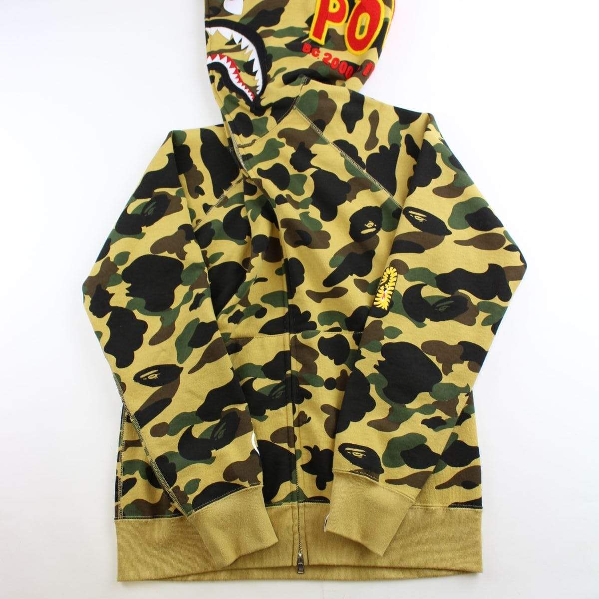 Bape 1st yellow camo PONR shark hoodie - SaruGeneral