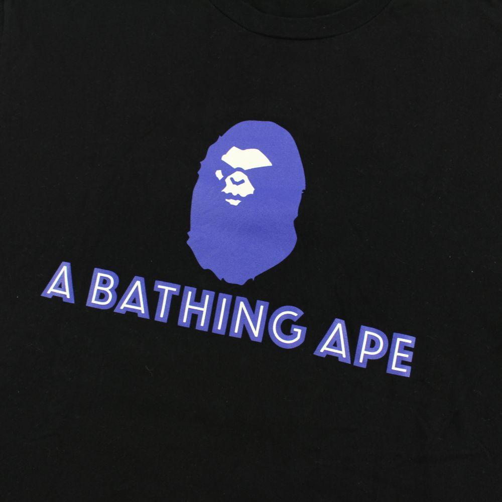 Bape Angry Face Big Ape Text Tee Black - SaruGeneral