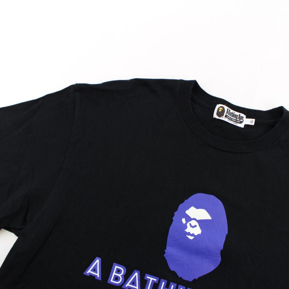 Bape Angry Face Big Ape Text Tee Black - SaruGeneral