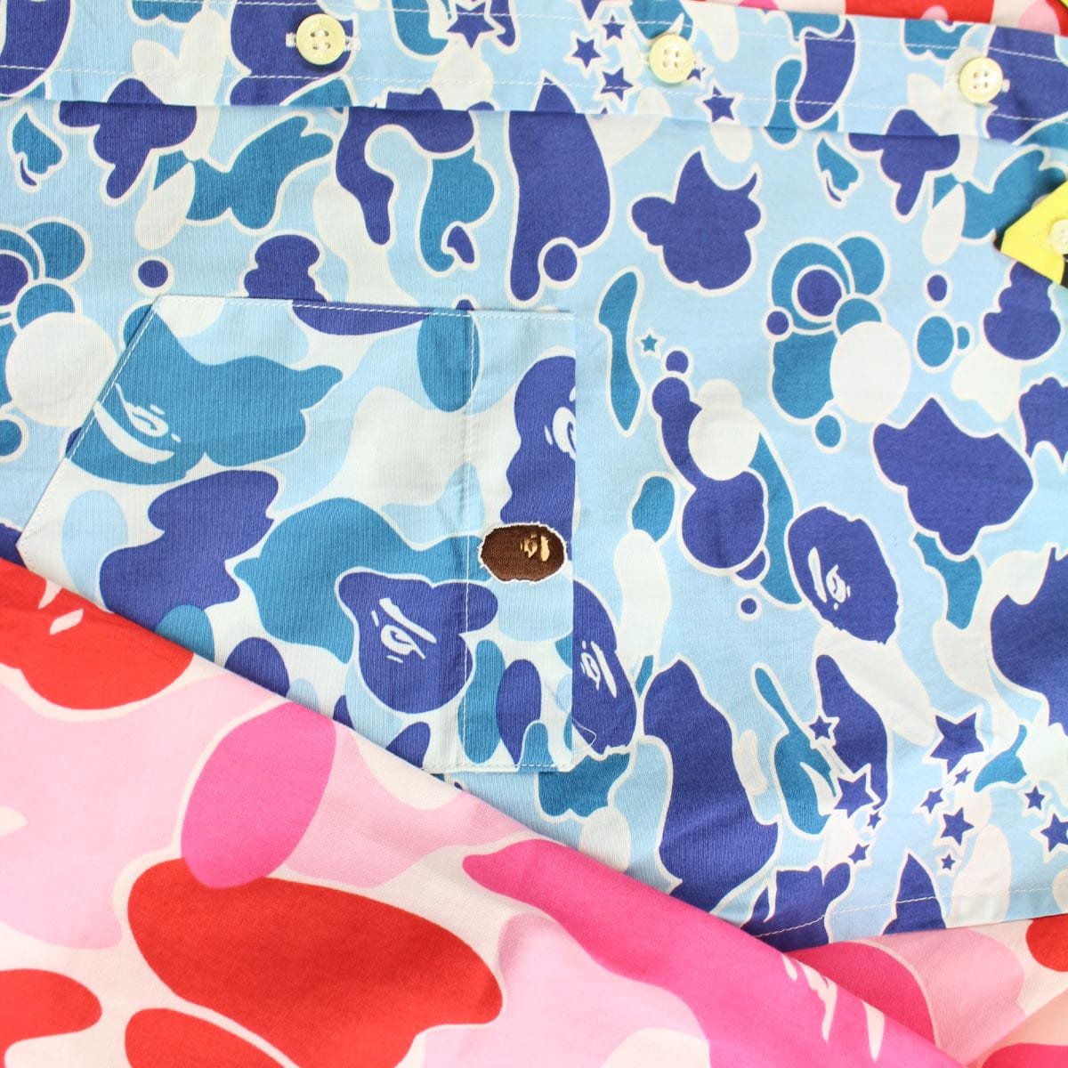 bape psyche abc pink blue camo shirt - SaruGeneral