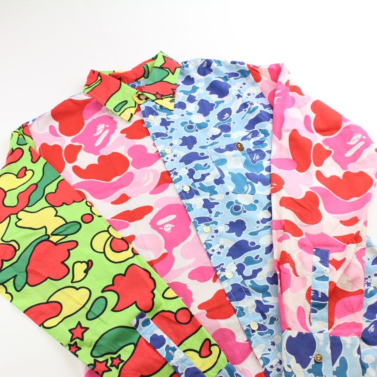 bape psyche abc pink blue camo shirt - SaruGeneral