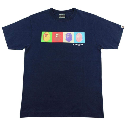 T-shirt Bape Andy Warhol Big Ape Logos Bleu marine