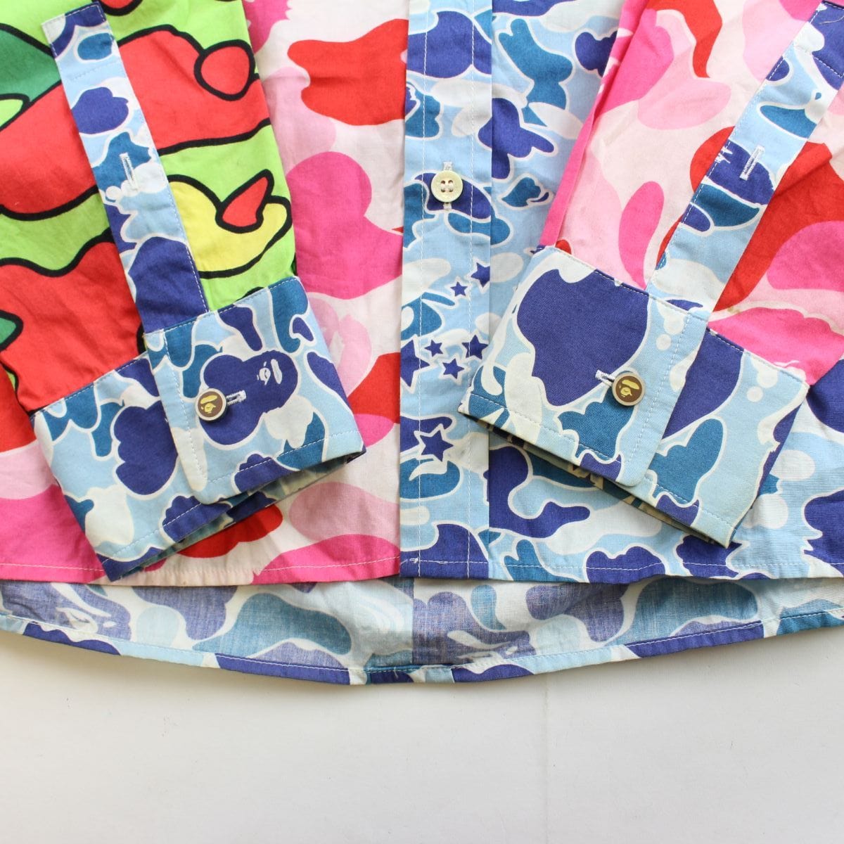 bape psyche abc pink blue camo shirt - SaruGeneral