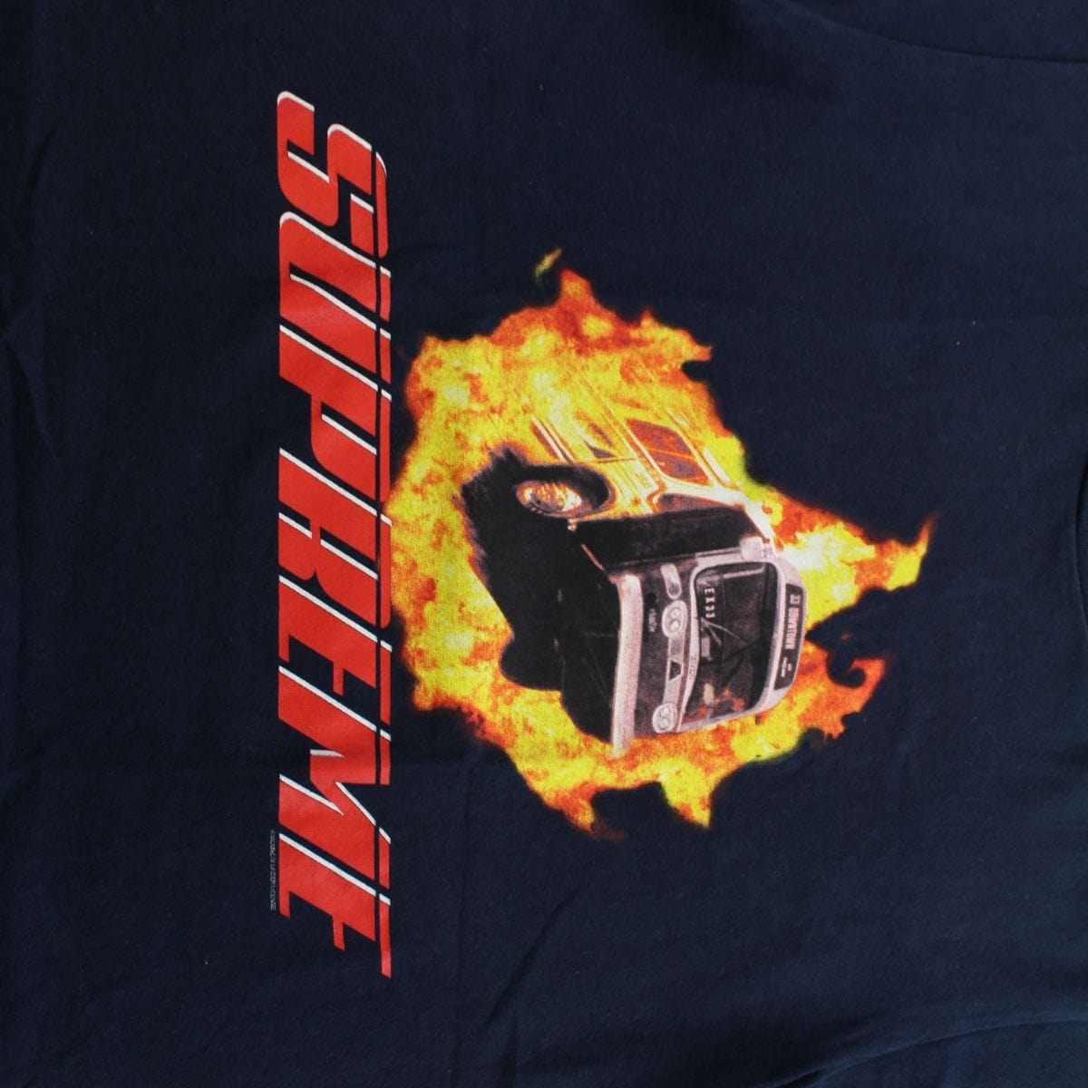 supreme flame bus tee navy - SaruGeneral
