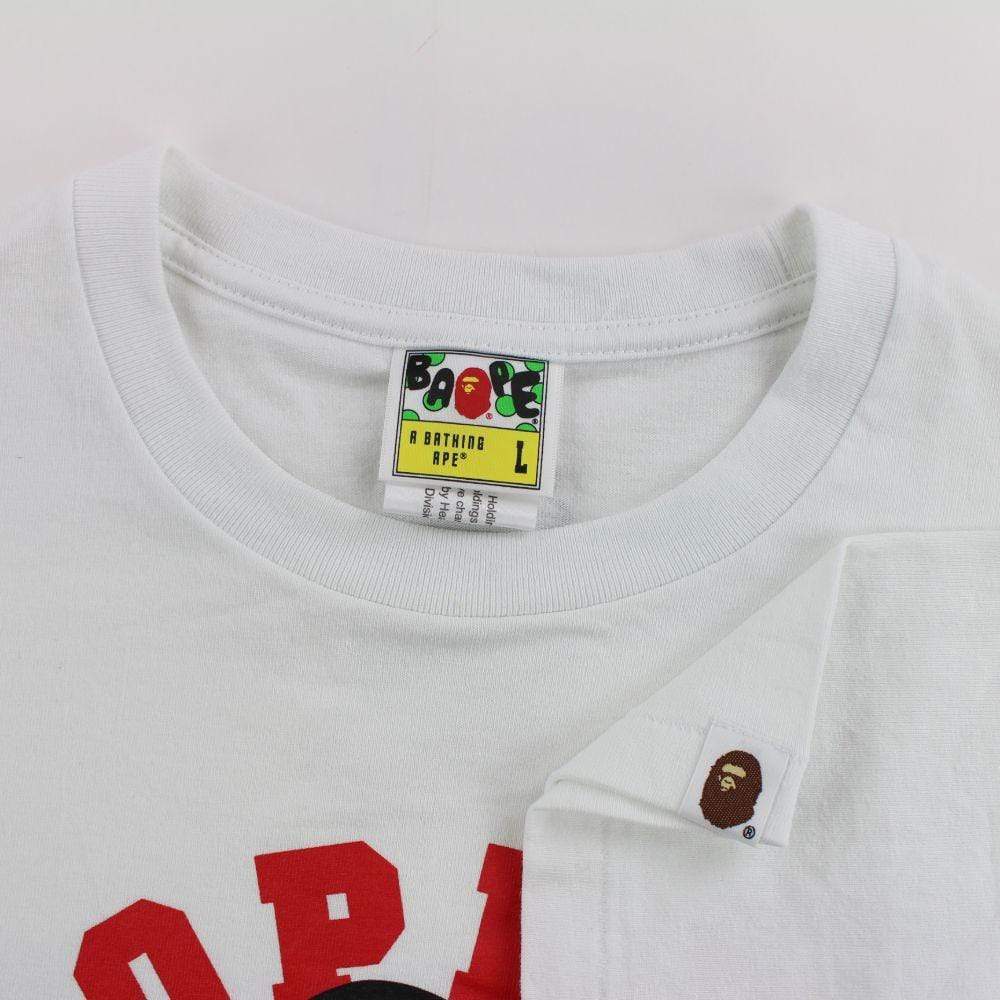 Bape x Popeye College Logo Tee White - SaruGeneral