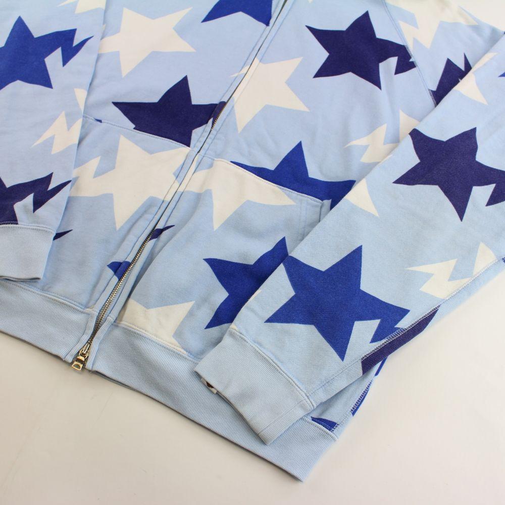 Bape Bapesta All Over Print Hoodie Baby Blue - SaruGeneral