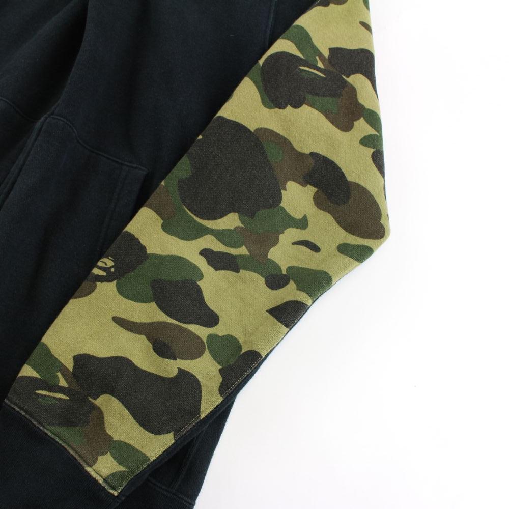 Bape 1st Green Camo Shark Hoodie Black - SaruGeneral