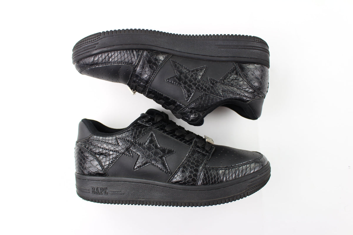 Bapestas Black-black Snakeskin - SaruGeneral