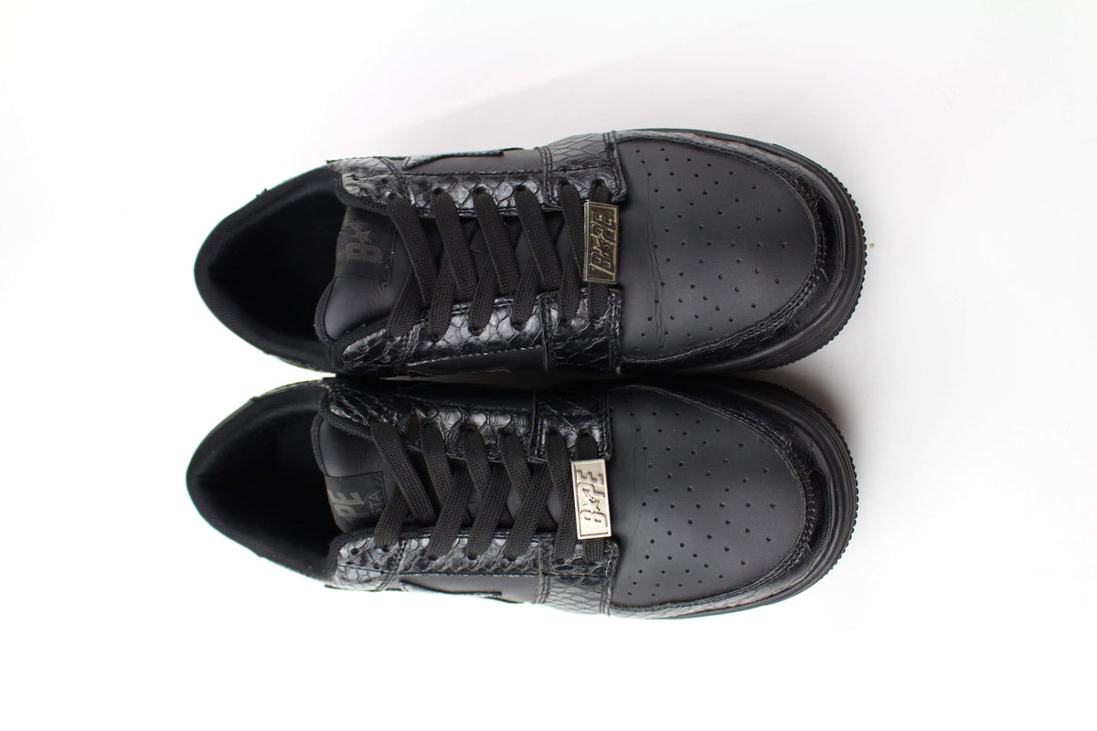 Bapestas Black-black Snakeskin - SaruGeneral