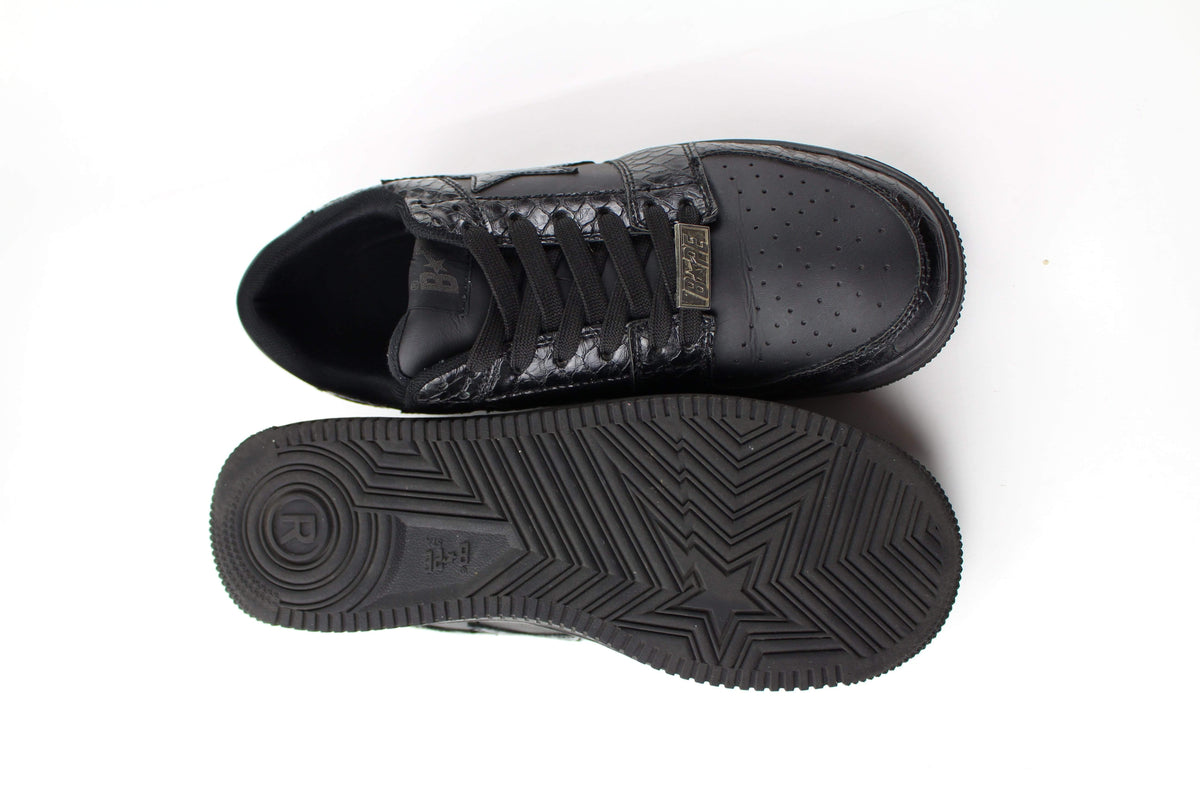 Bapestas Black-black Snakeskin - SaruGeneral