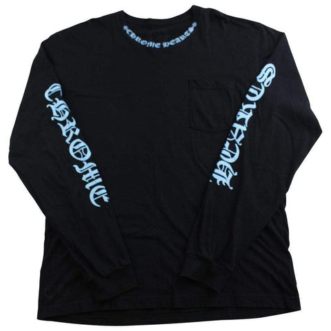 Chrome Hearts bleu décolleté manches longues noir