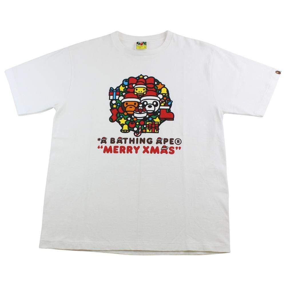 Bape Baby Milo Merry Christmas Tee White - SaruGeneral