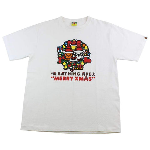 T-shirt Bape Baby Milo Merry Christmas blanc