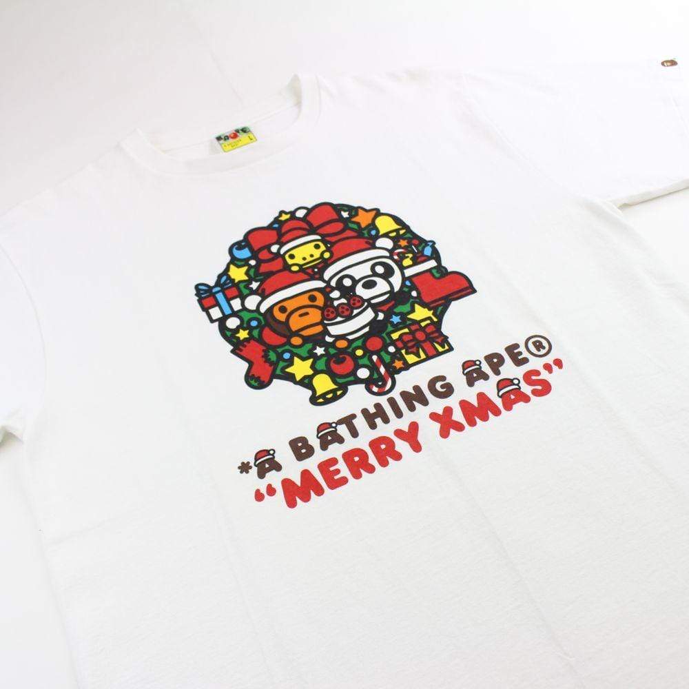 Bape Baby Milo Merry Christmas Tee White - SaruGeneral
