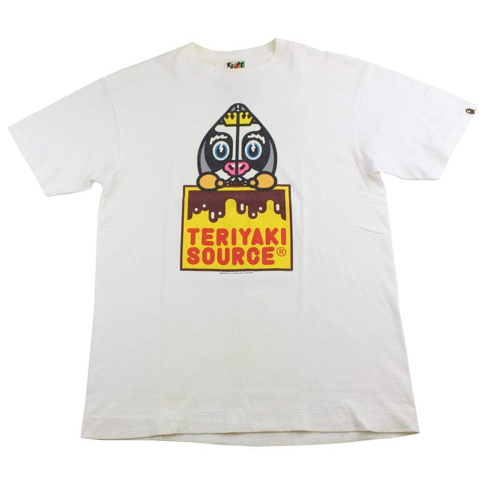 bape teriyaki source cow shark logo tee white - SaruGeneral