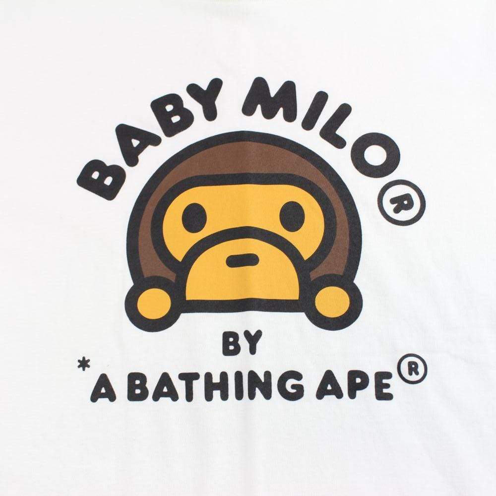 Bape baby milo peeking logo tee white - SaruGeneral