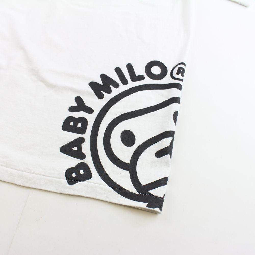 Bape baby milo peeking logo tee white - SaruGeneral