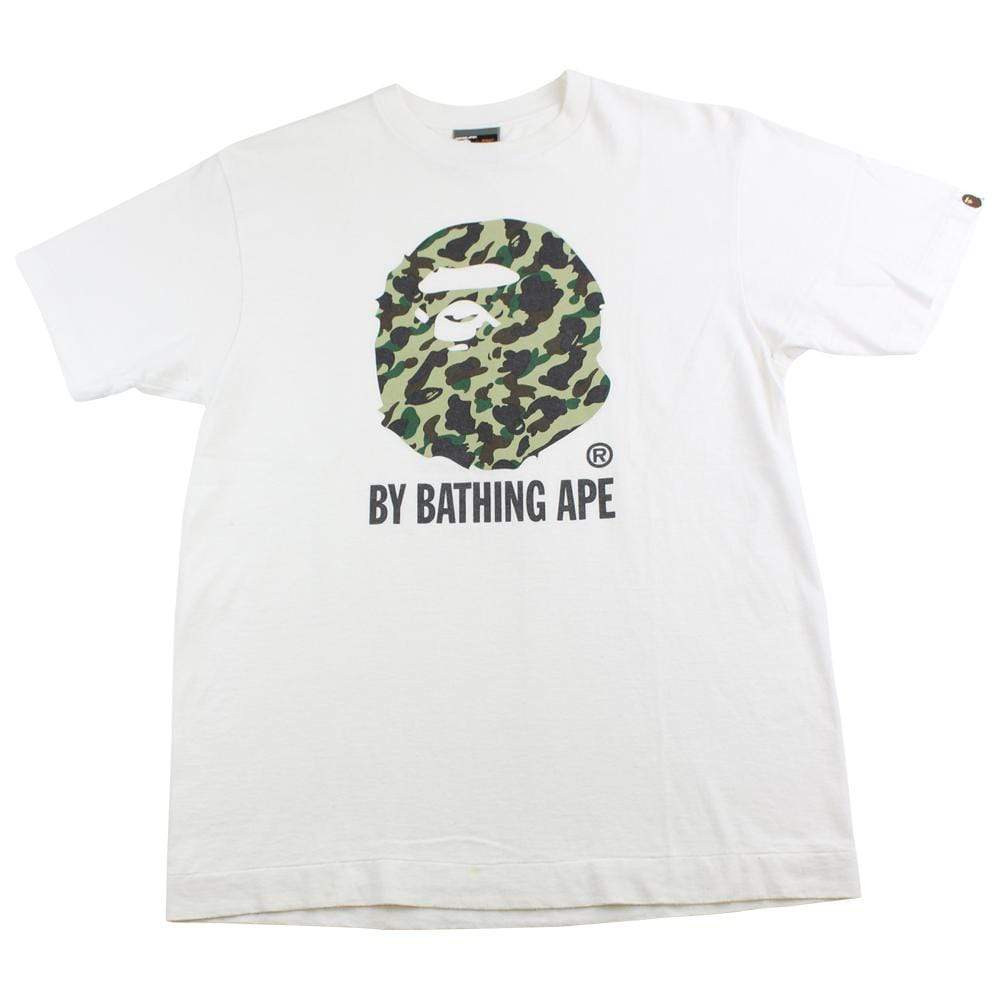 bape 1st Green big ape logo tee white - SaruGeneral