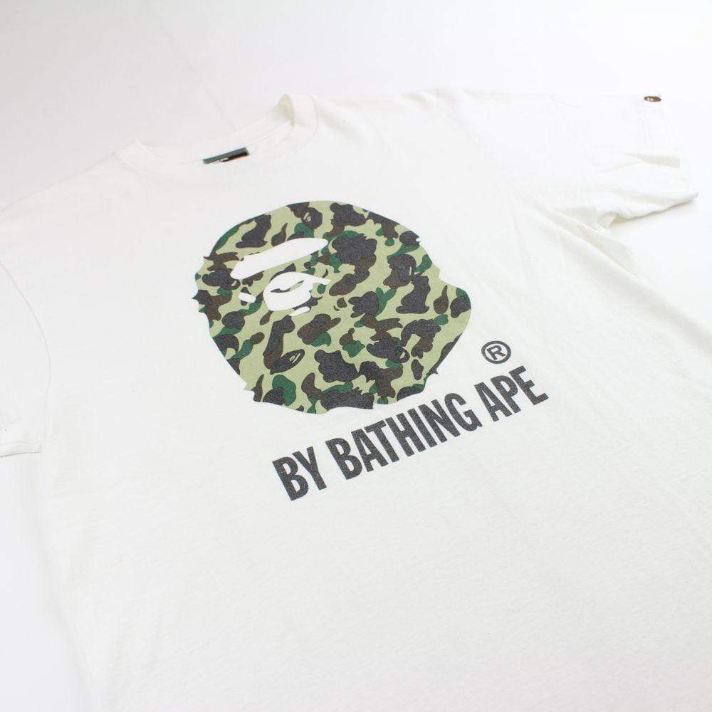 bape 1st Green big ape logo tee white - SaruGeneral