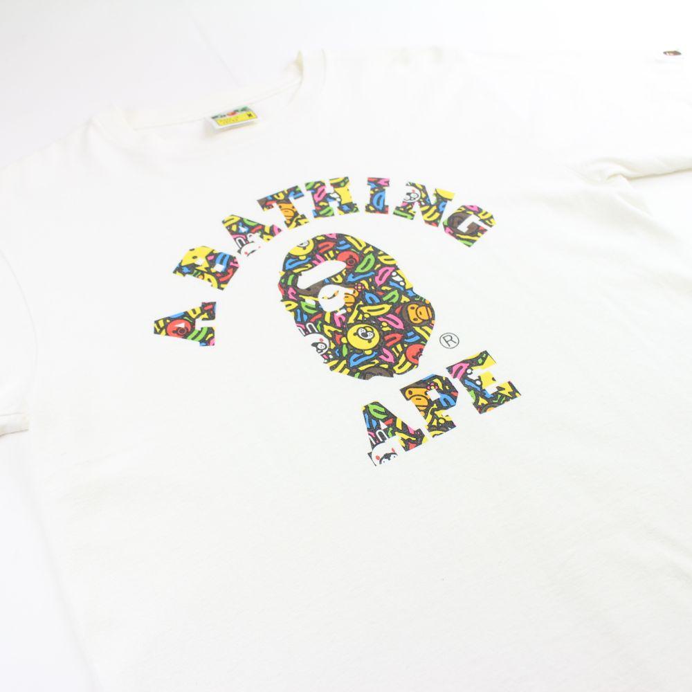 bape multi banana college logo tee white - SaruGeneral