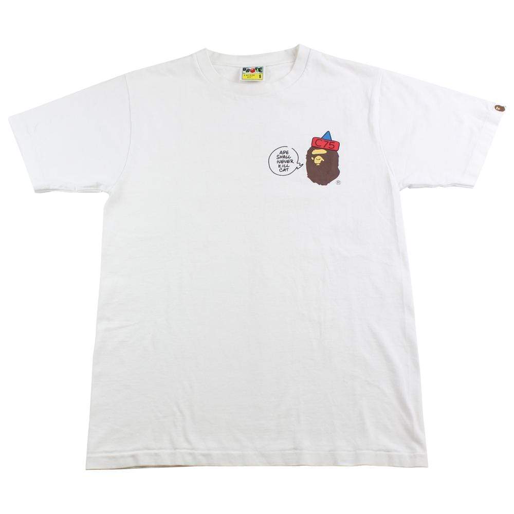 bape ape logo c75 tee white - SaruGeneral
