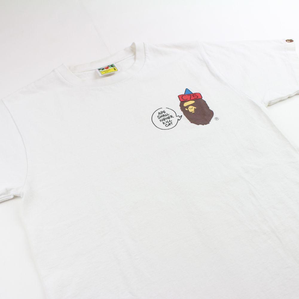 bape ape logo c75 tee white - SaruGeneral