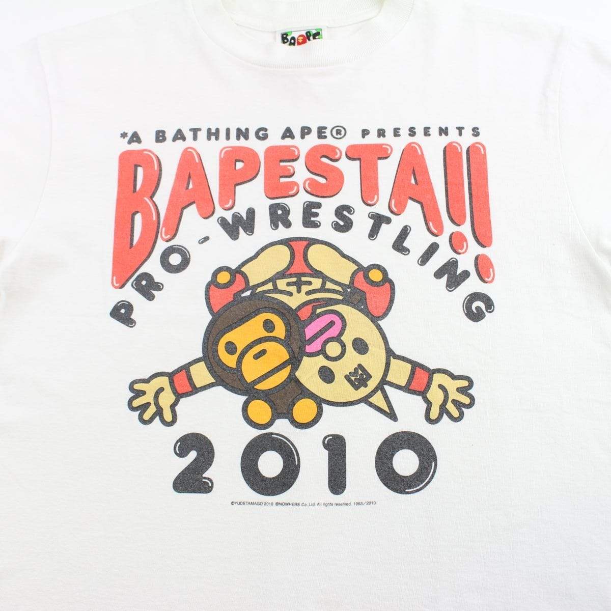 Bape Pro Wrestling Logo Tee White - SaruGeneral