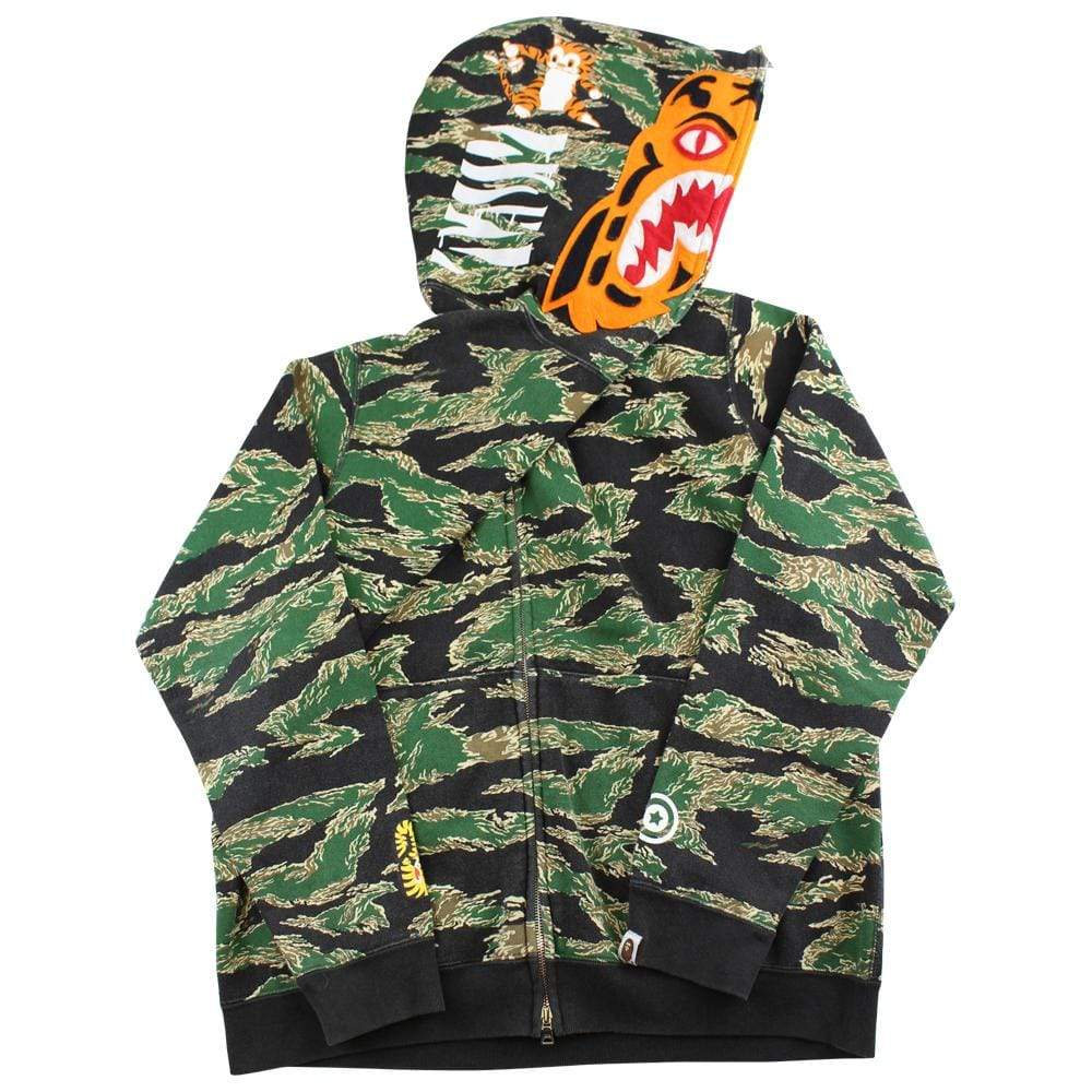 Bape Green Tiger shark hoodie - SaruGeneral