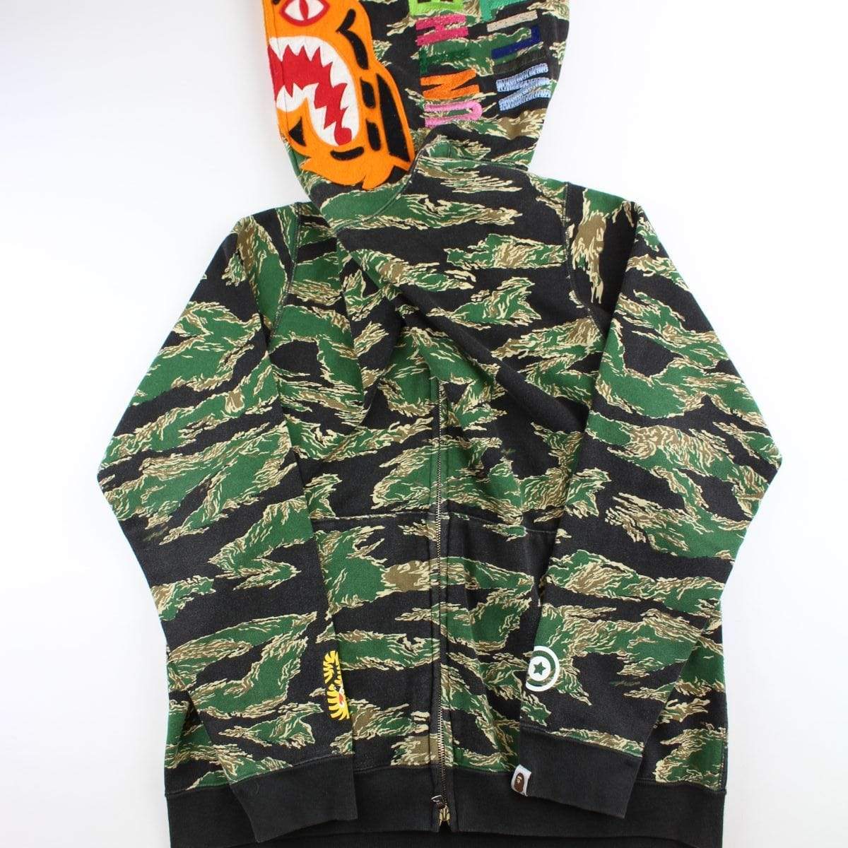 Bape Green Tiger shark hoodie - SaruGeneral