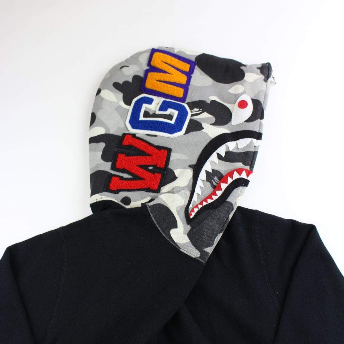 Bape Grey Camo Shark Hoodie Black - SaruGeneral