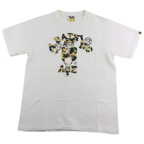 T-shirt Bape 1st Yellow Camo Baby Milos College avec logo blanc