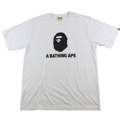 T-shirt Bape Ape & Text Logo Blanc