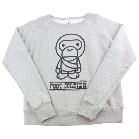 Pull ras du cou Bape Baby Milo Foot Solider gris