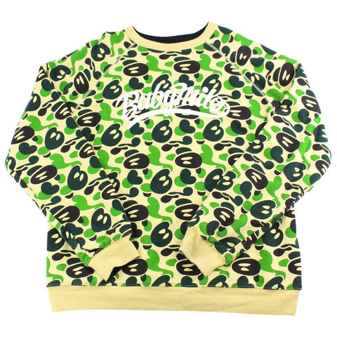 Pull ras du cou réversible Bape ABC Green Camo
