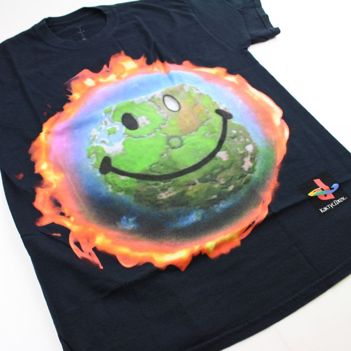 Travis Scott x Fortnite World on Fire Tee Black - SaruGeneral