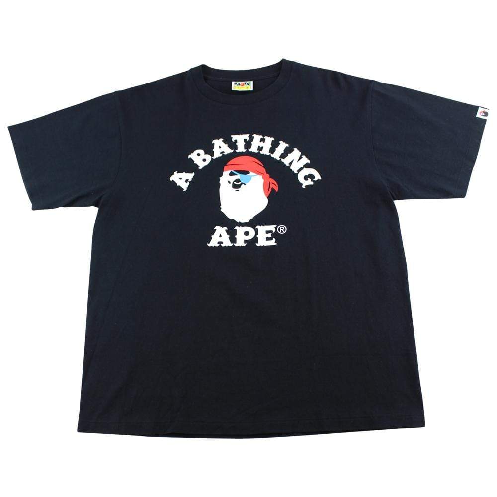 Bape Pirate Store College Logo Tee Black - SaruGeneral