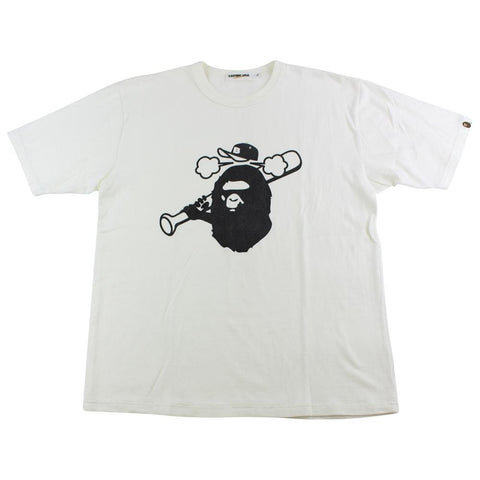 T-shirt de baseball Bape Big Ape blanc