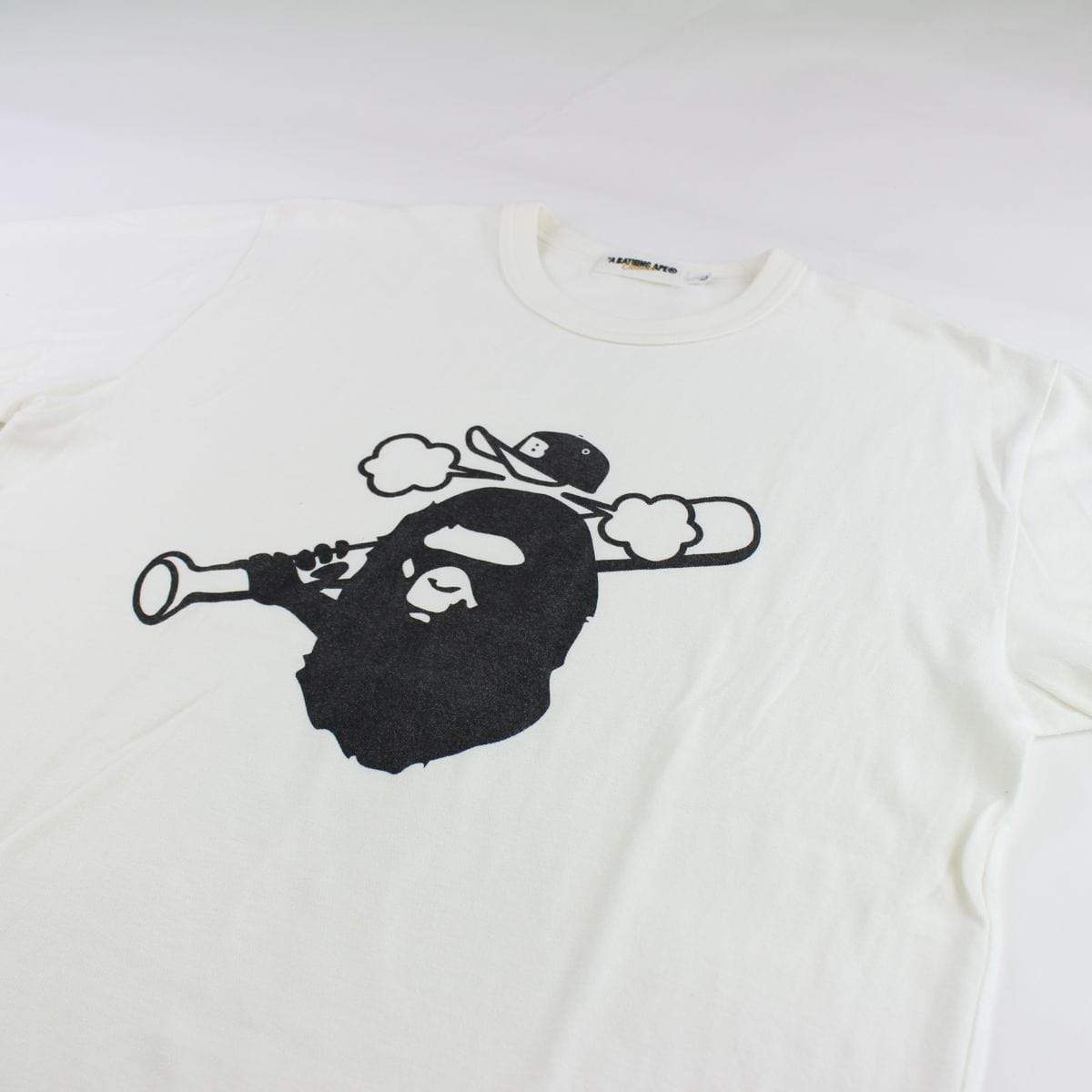 Bape Big Ape Baseball Bat Tee White - SaruGeneral