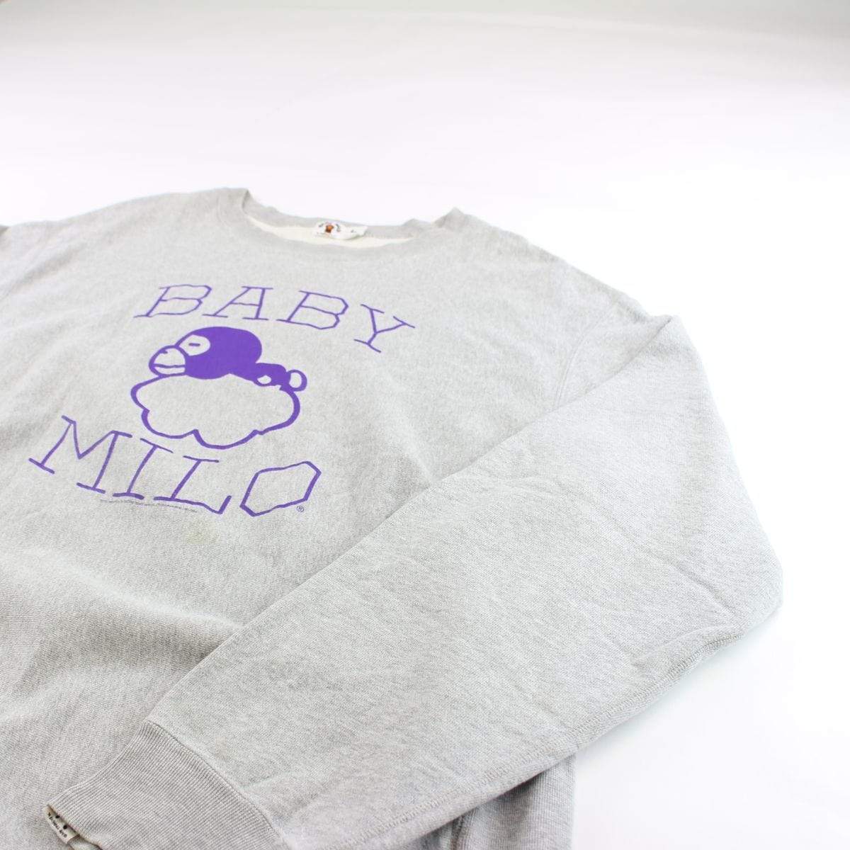 Bape Baby Milo Sleeping Crewneck Grey - SaruGeneral
