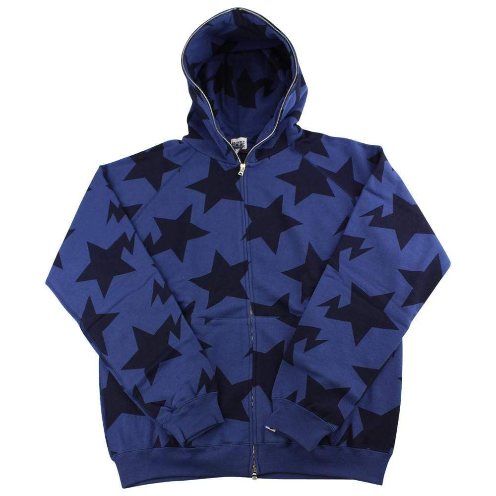 Bape Bapesta Allover Print Hoodie Navy - SaruGeneral