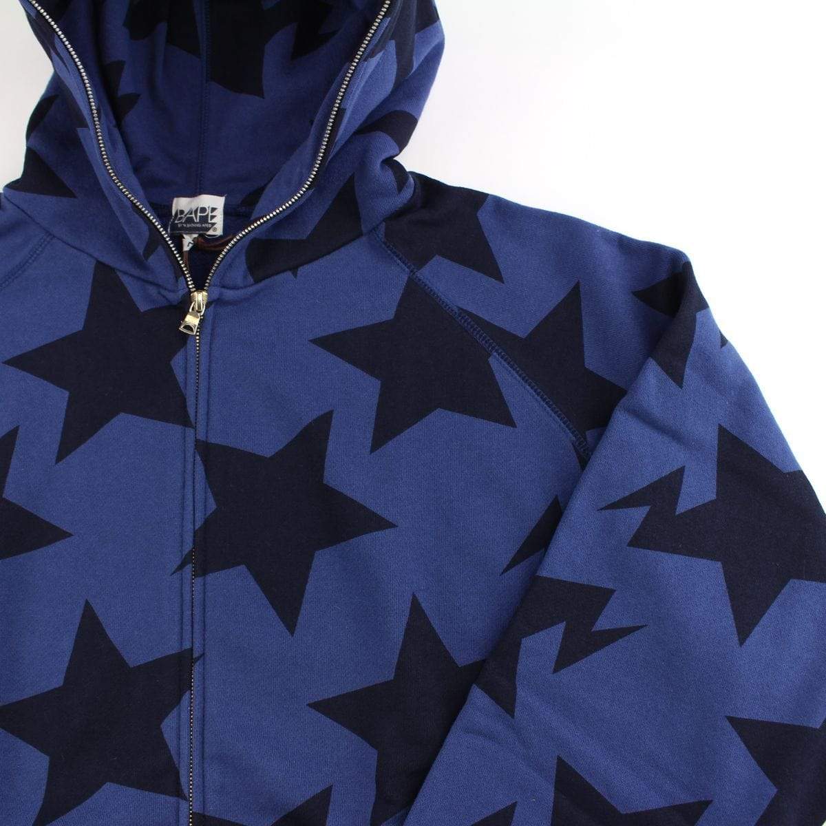 Bape Bapesta Allover Print Hoodie Navy - SaruGeneral