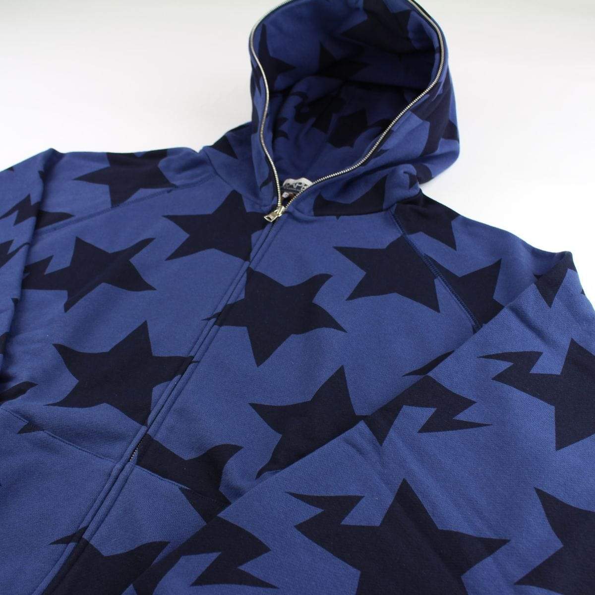 Bape Bapesta Allover Print Hoodie Navy - SaruGeneral