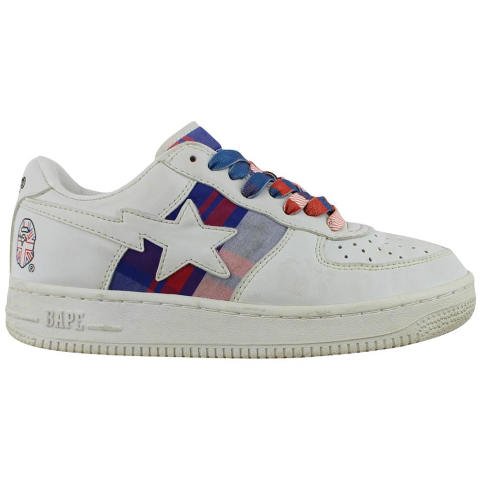 Bapesta Union Jack Red Plaid White - SaruGeneral