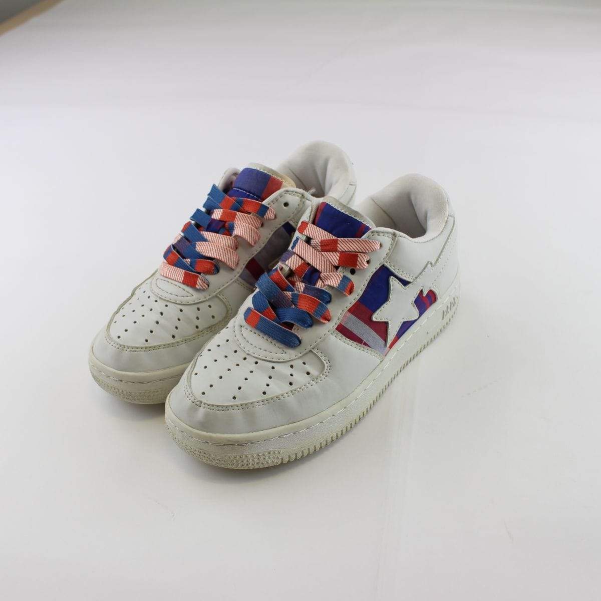 Bapesta Union Jack Red Plaid White - SaruGeneral