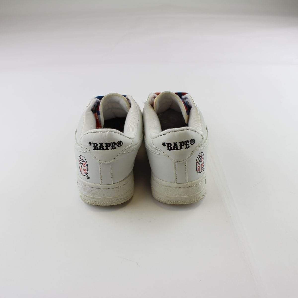 Bapesta Union Jack Red Plaid White - SaruGeneral