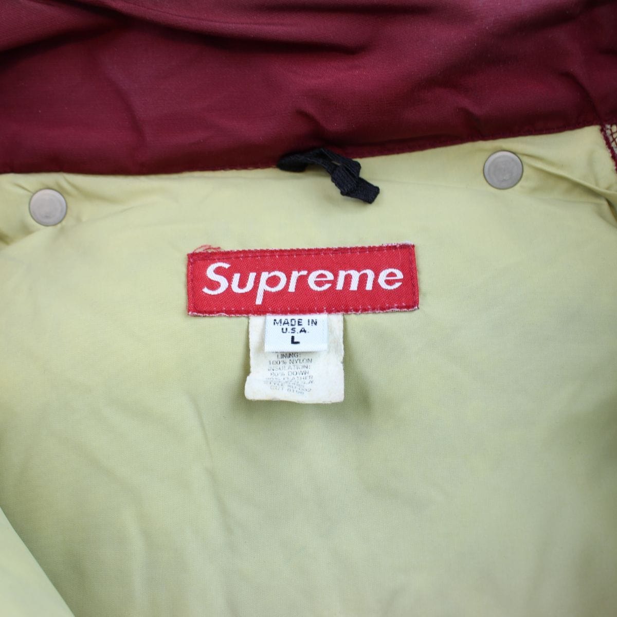Supreme Burgundy Puffer Jacket - SaruGeneral